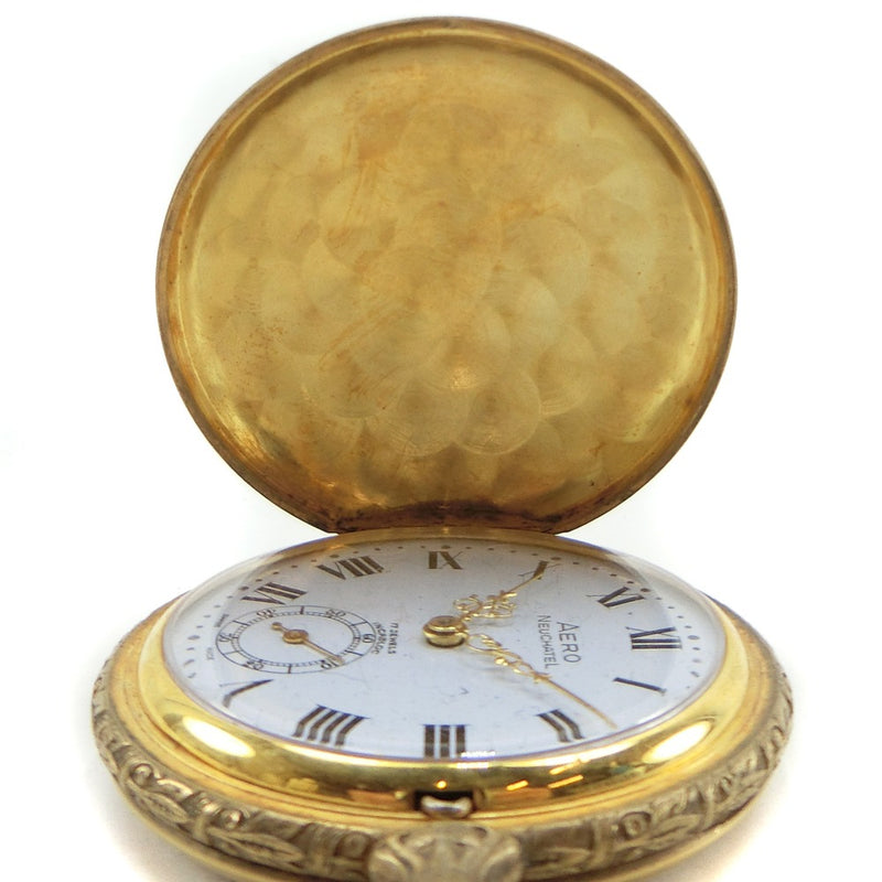 [Reloj Aero] Reloj Aero NEUCHATEL Incabloc Smoseco Cuerda manual 17 joyas Cuerda manual antigua Pantalla analógica _ Reloj de bolsillo con esfera blanca