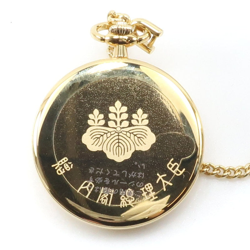 [Seiko] Seiko의 총리를 부여했습니다 ☆나무 상자 7N07-001A 금 쿼츠 아날로그 디스플레이 남성 금 다이얼 포켓 시계 S 순위를 가진 Seiko 럭셔리 석영 유형 포켓 시계