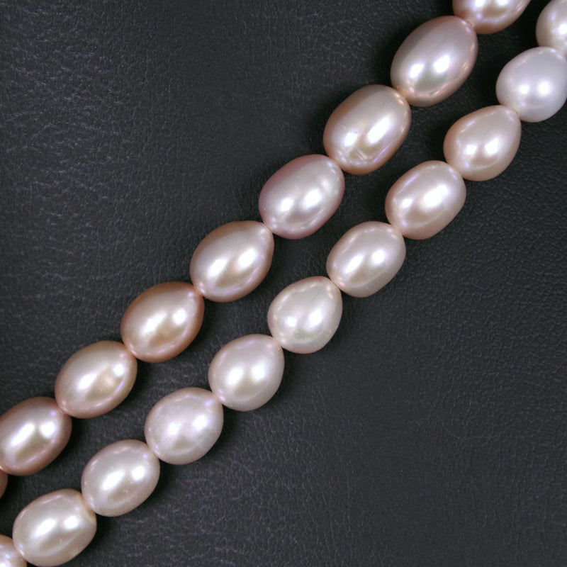 真珠 ネックレス ロング 2重6.8～7.4ｍｍ パール×シルバー Pearl