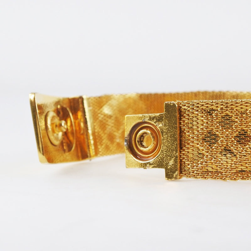 [CHANEL] Chanel Coco Mark Vintage Gold Plating 97A engraved Ladies Bracelet
