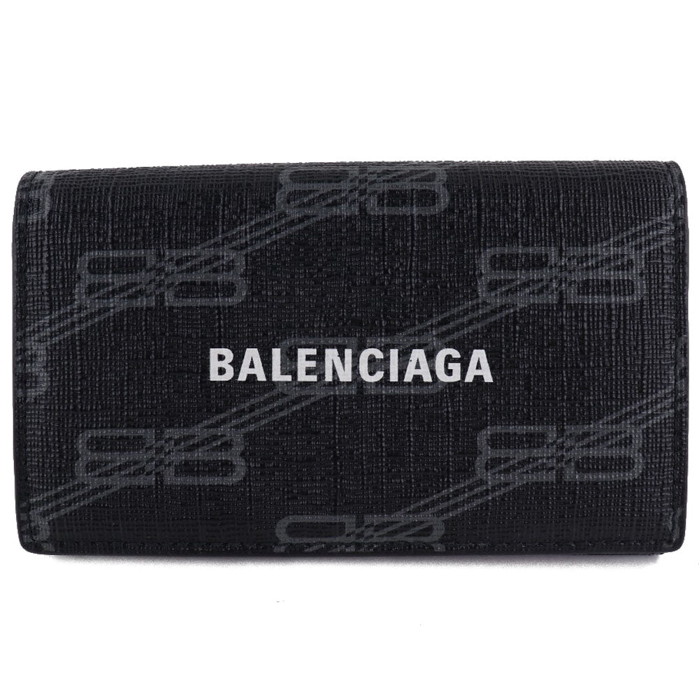 BALENCIAGA】バレンシアガ BBモノグラム ロゴ 6連 レザー×PVC 黒 ユニ