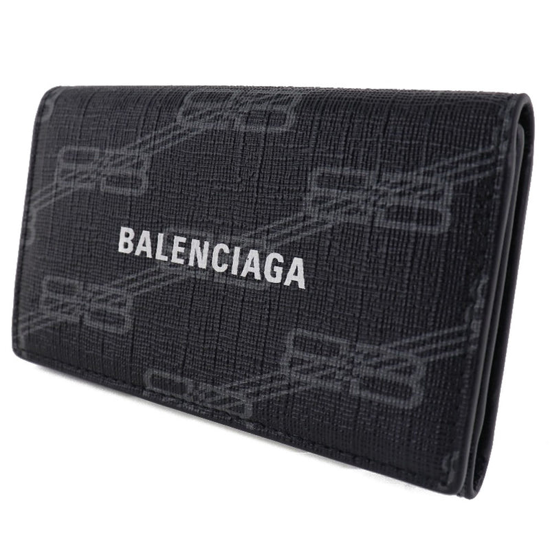 【BALENCIAGA】バレンシアガ
 BBモノグラム ロゴ 6連 レザー×PVC 黒 ユニセックス キーケース