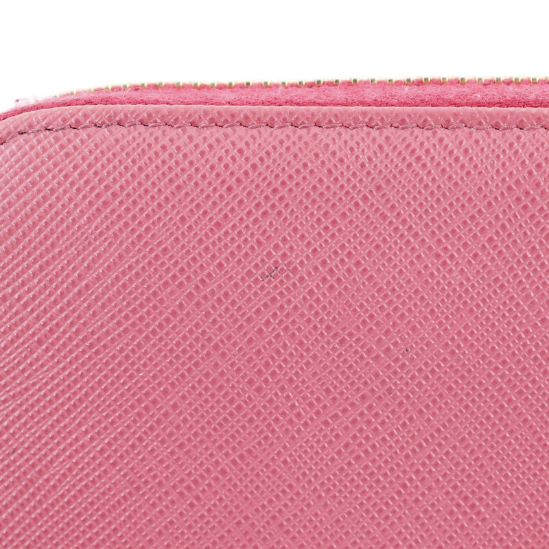 [PRADA] Prada Ribbon Motif Safiano Pink Ladies Long Wallet