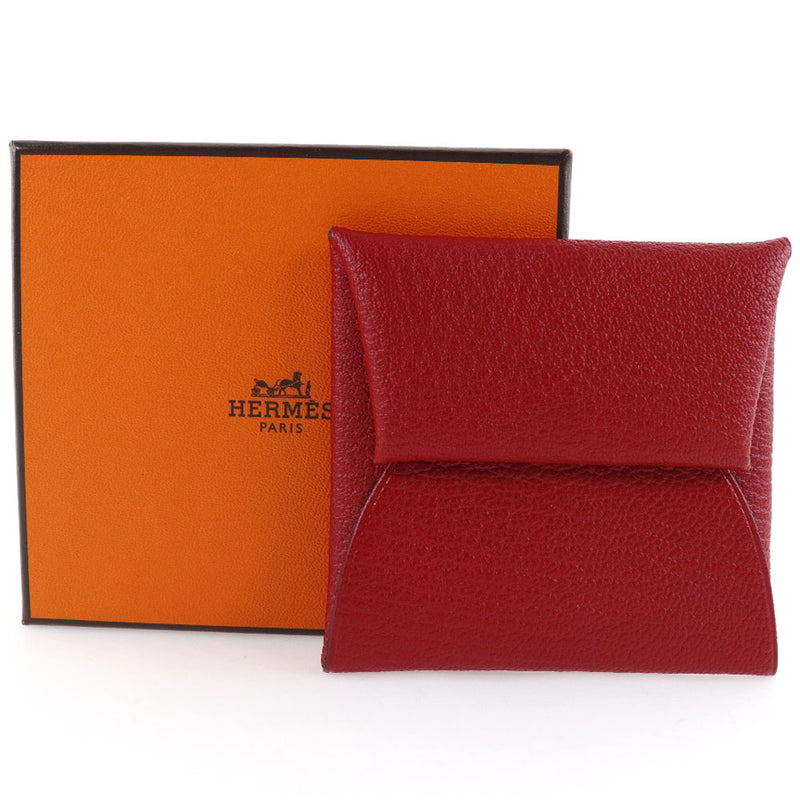 [HERMES] Hermes Bastia 039759CK Shable Rouge Cazak Red □ O Engraved Unisex Coin Case A Rank