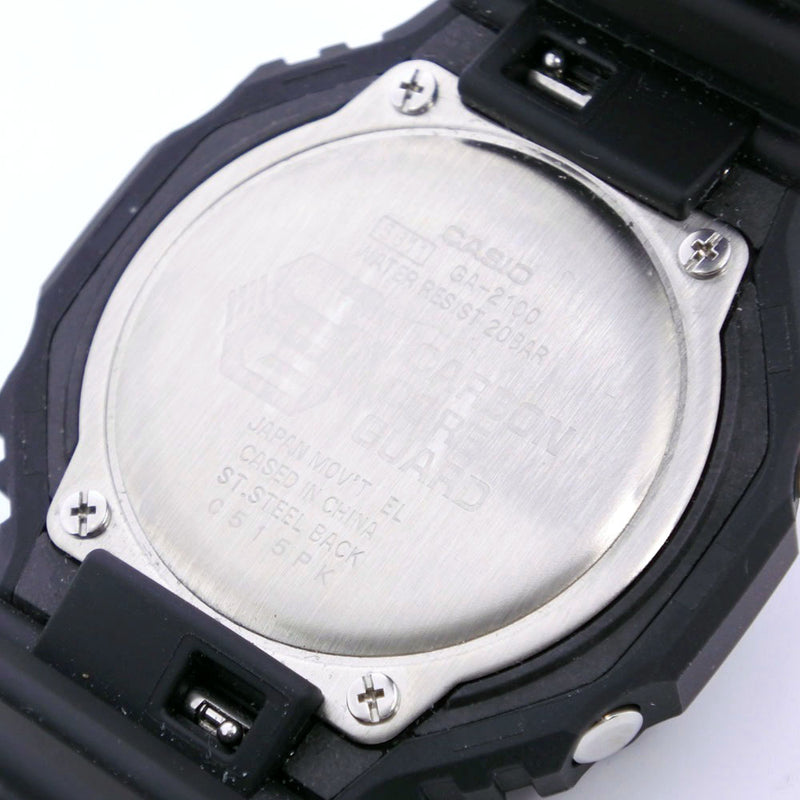 【CASIO】カシオ
 G-SHOCK Gショック GA-2100 ステンレススチール×ラバー 黒 クオーツ アナデジ表示 メンズ 黒文字盤 腕時計
Aランク