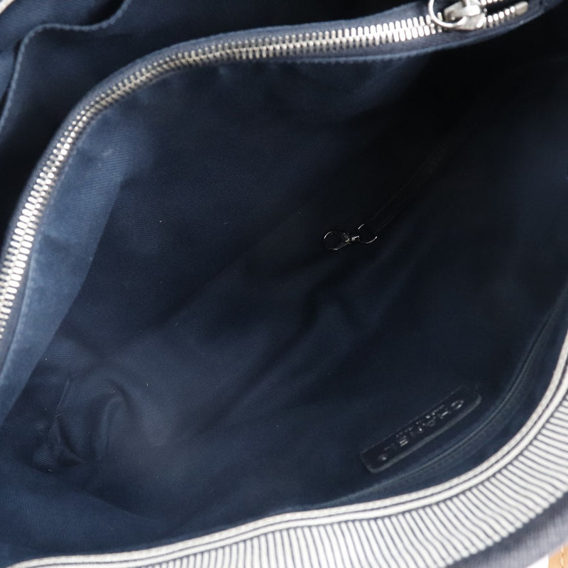 [香奈儿]香奈儿2way肩部可可标记A92240帆布X皮革海军蓝色女士手提袋