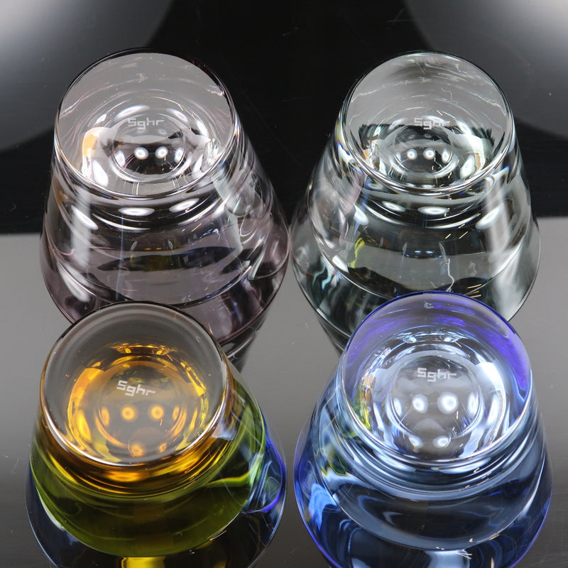 [Sugahal Glass]二人组旧玻璃杯x 4玻璃4颜色_餐具级等级