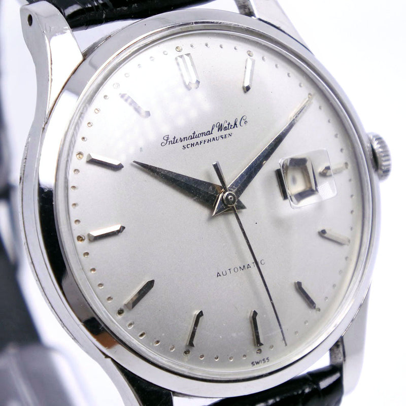 [IWC] International Watch Company Watch Cal.8531 Acero inoxidable x cuero negro Dial de plata automático B-Rank