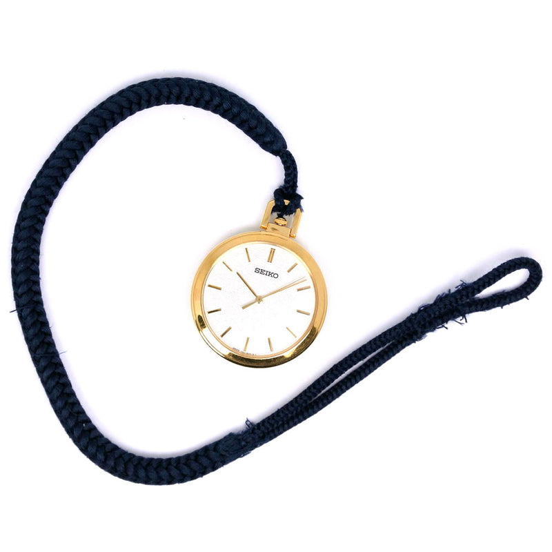 【SEIKO】セイコー
 SWQQ002 金メッキ ゴールド クオーツ アナログ表示 ユニセックス 白文字盤 懐中時計