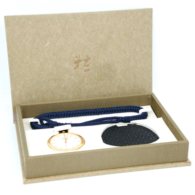 [Seiko] Seiko SWQQ002 Gold plating gold quartz analog display Unisex white dial pocket clock