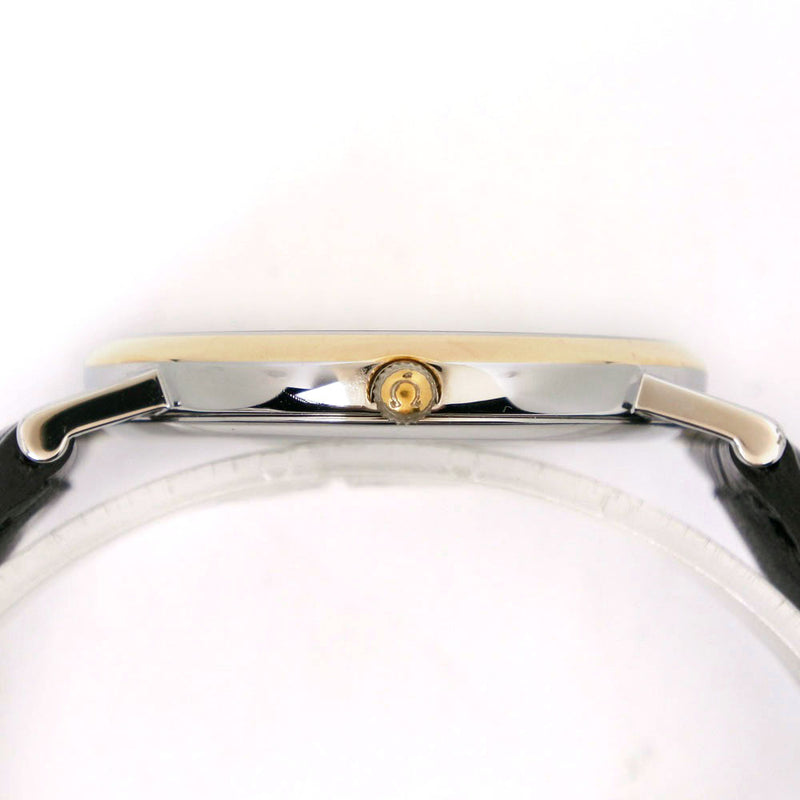 [Omega] Omega Devil/Devil Stainless Steel x Leather Black Quartz Analog Display Men's Gold Dial Watch