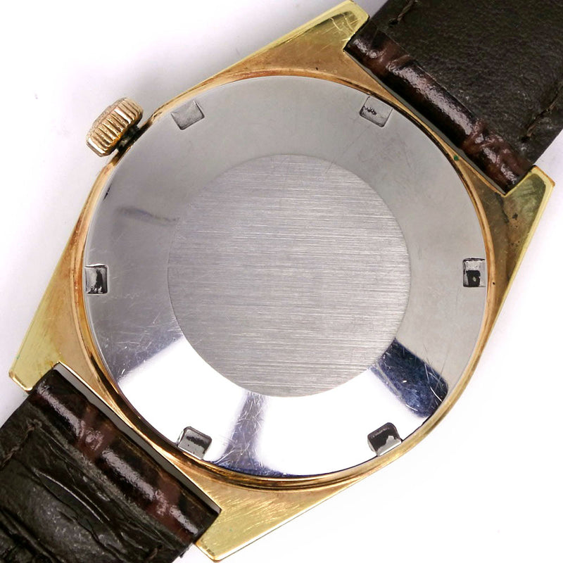 【OMEGA】オメガ
 デビル/デヴィル cal.1481 金メッキ×レザー 茶 手巻き メンズ シルバー文字盤 腕時計