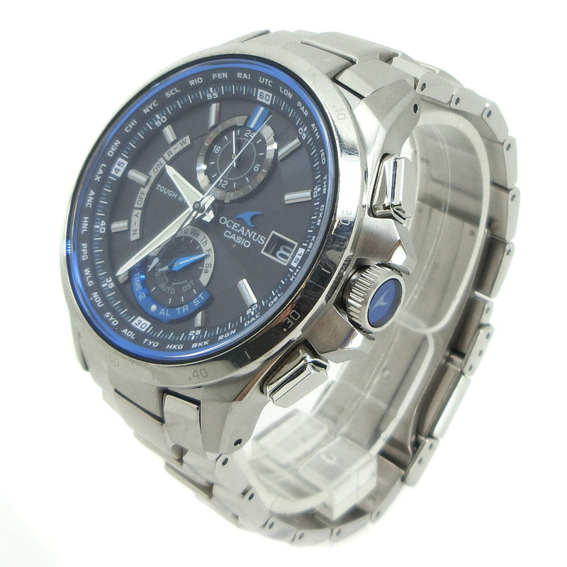 [CASIO] Casio-Oshianas OCW-T1000-1AJF Silver Solar, Clock Analog Display, Black/Blue Character Watch