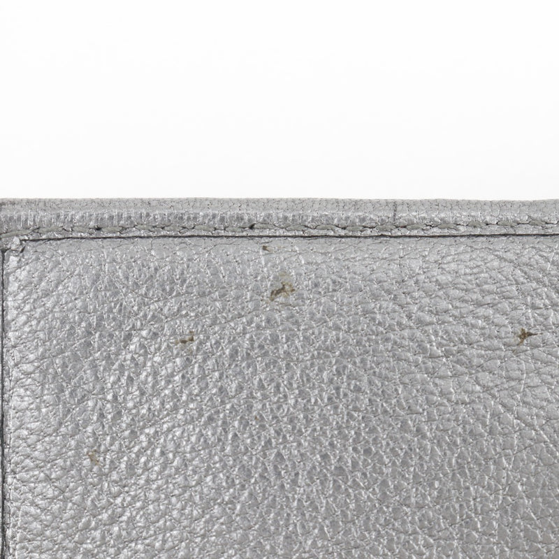 [Salvatore Ferragamo] Salvatore Ferragamo Logo Leather Silver Ladies Bi -fold Wallet