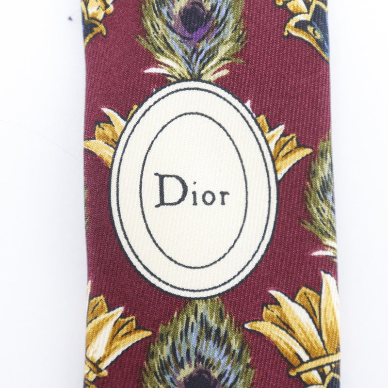 【Dior】クリスチャンディオール
 シルク ワインレッド メンズ ネクタイ