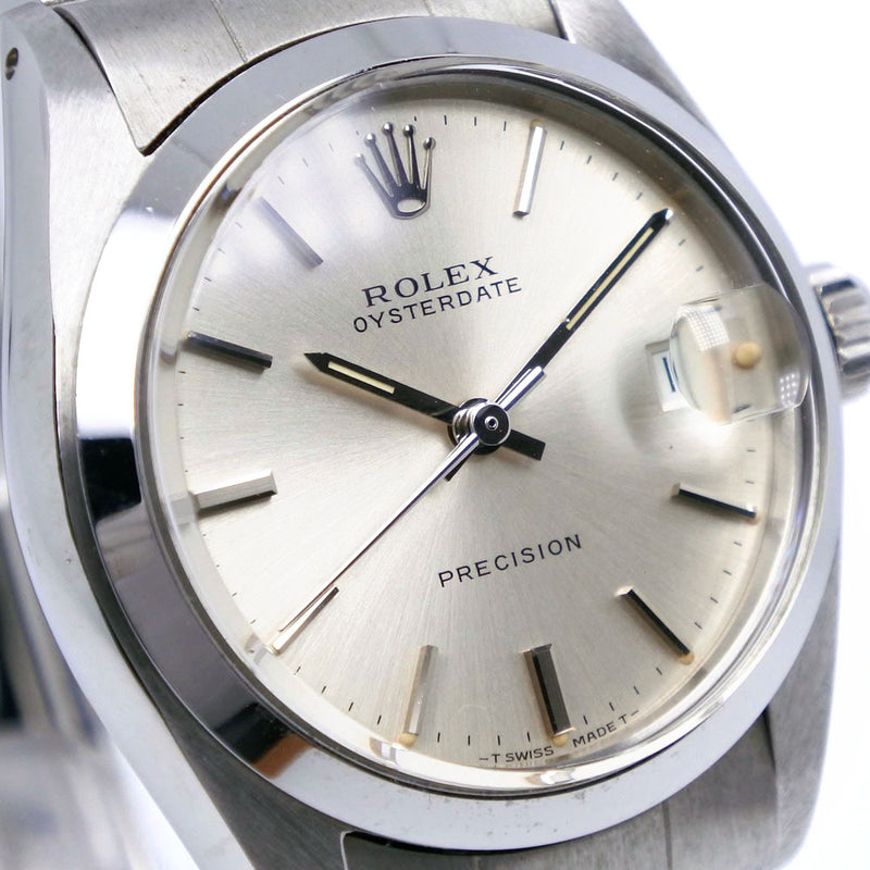 [ROLEX] Rolex Oyster Date Precision 6466 Stainless steel silver hand-rolled Boys Silver Dial Watch A-Rank
