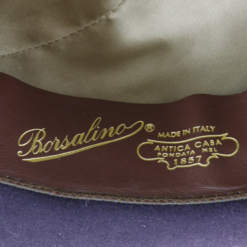 【Borsalino】ボルサリーノ
 その他帽子
 ウール×レザー パープル メンズA-ランク