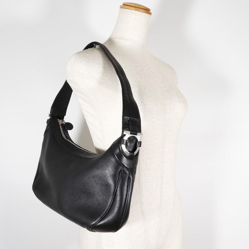 [Salvatore Ferragamo] Salvatore Ferragamo Ganchini One Shoulder Leather Black Ladies Shoulder Bag