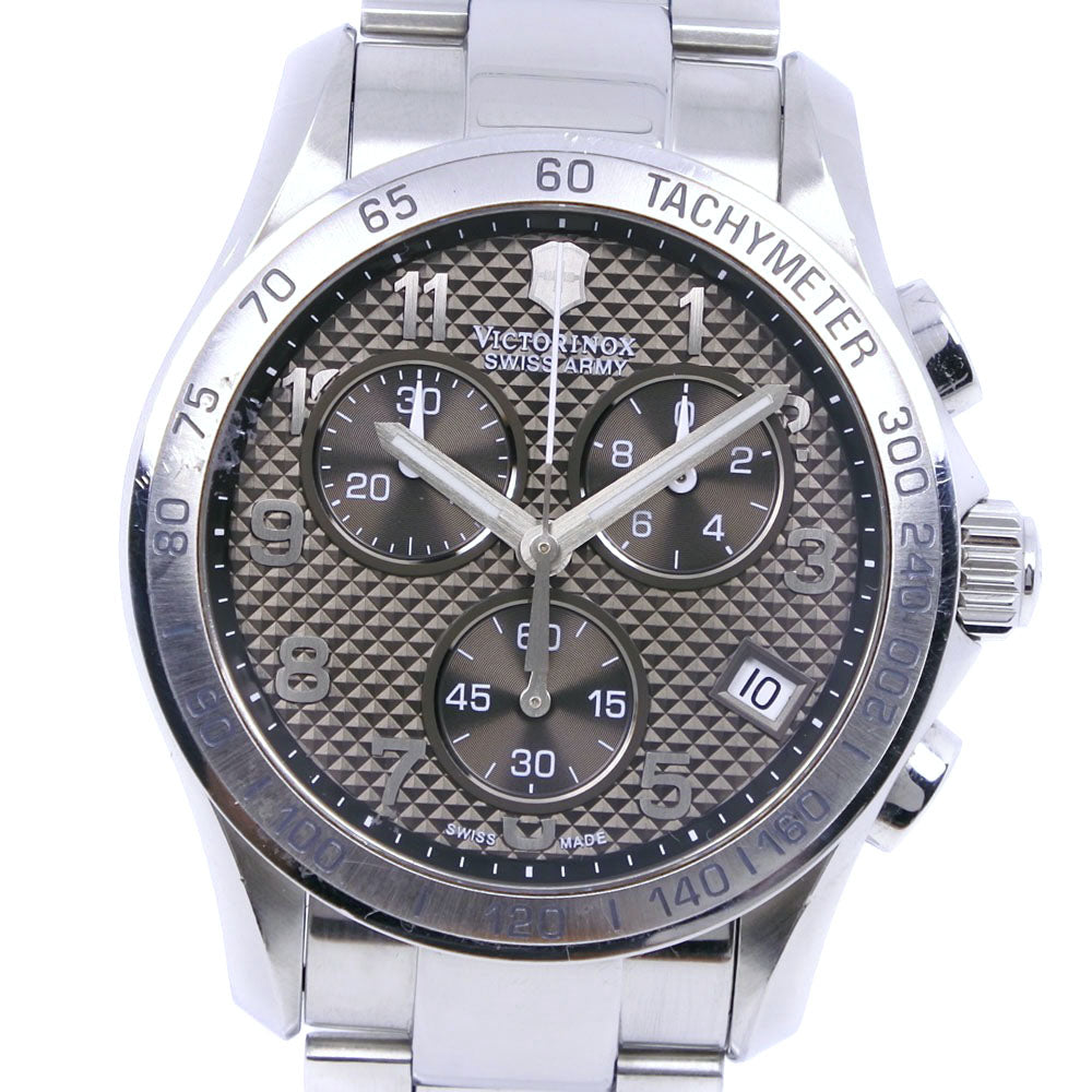 【Victorinox】ビクトリノックス, スイスアーミー クロノクラシック 241405 ステンレススチール クオーツ クロノグラフ メンズ  グレー文字盤 腕時計
