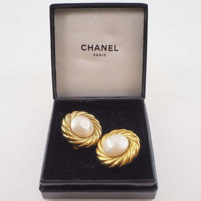Vintage Chanel Rope Frame Pearl Earrings