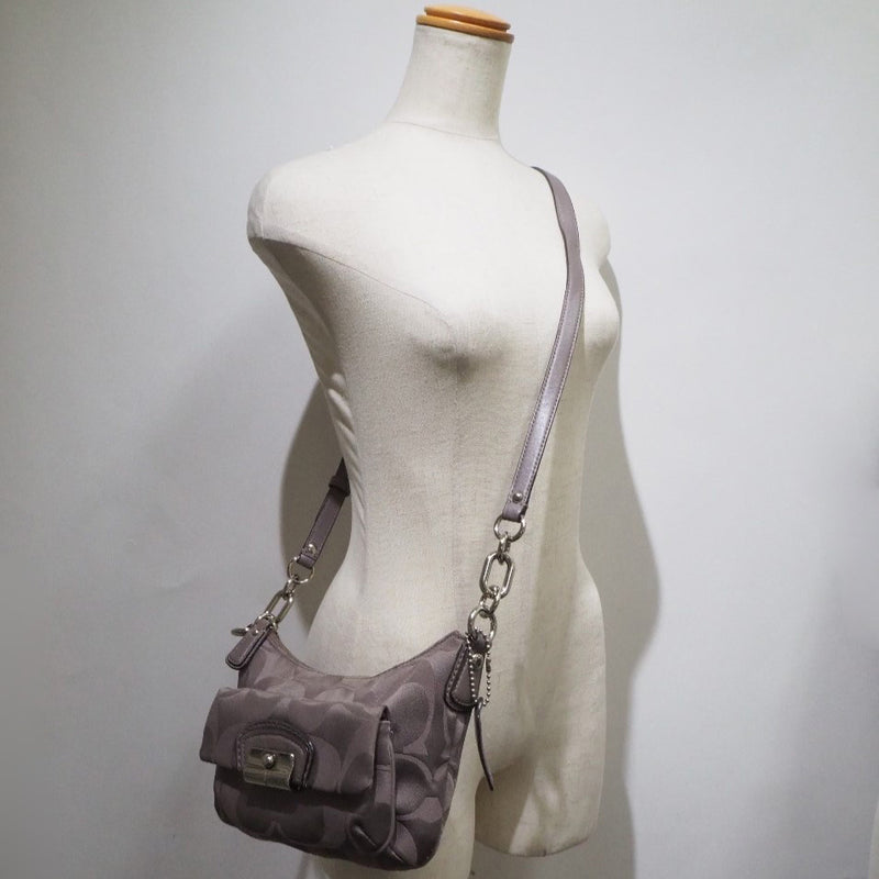 [Entrenador] Entrenador Firma 14902 Lienzo Gray Ladies Shoulder Bags