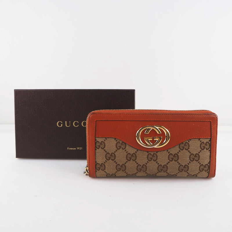 [구찌] Gucci Suky 291132 GG 캔버스 갈색 숙녀 긴 지갑