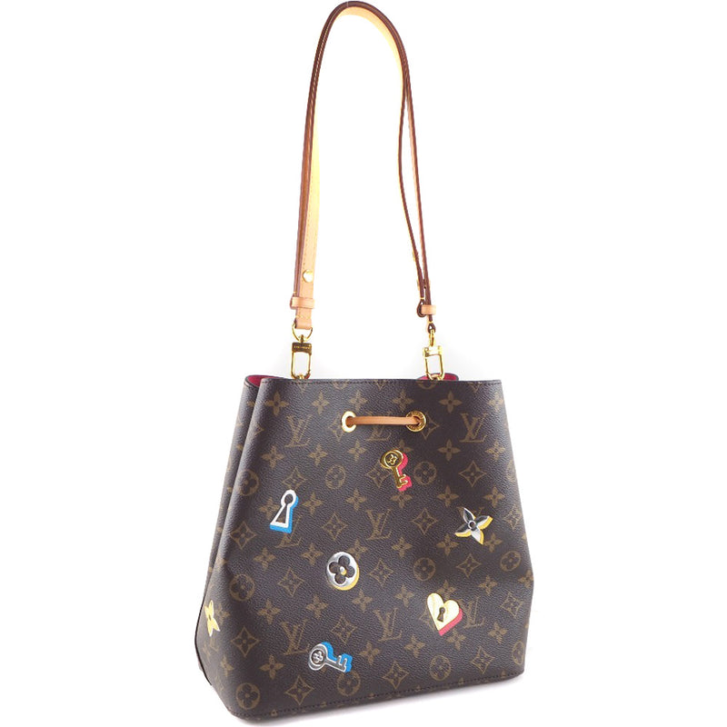 [LOUIS VUITTON] Louis Vuitton Neonoe Love Lock M444369 Monogram Canvas Tea SP0119 Engraved Ladies Handbag A Rank