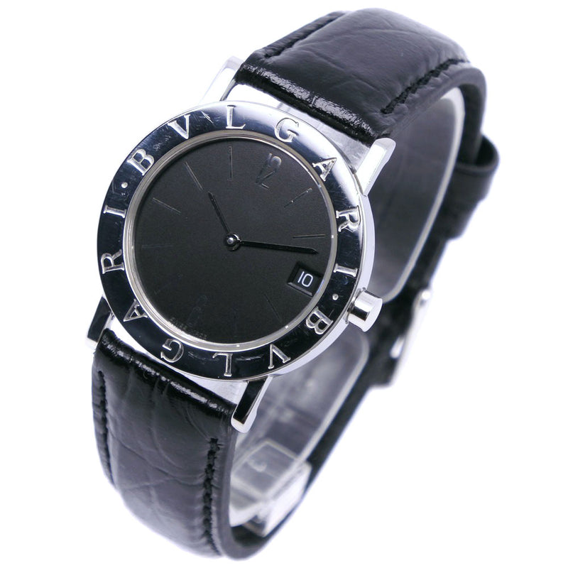 【BVLGARI】ブルガリ
 ブルガリブルガリ BB30SLD ステンレススチール×レザー 黒 クオーツ アナログ表示 ボーイズ 黒文字盤 腕時計
A-ランク
