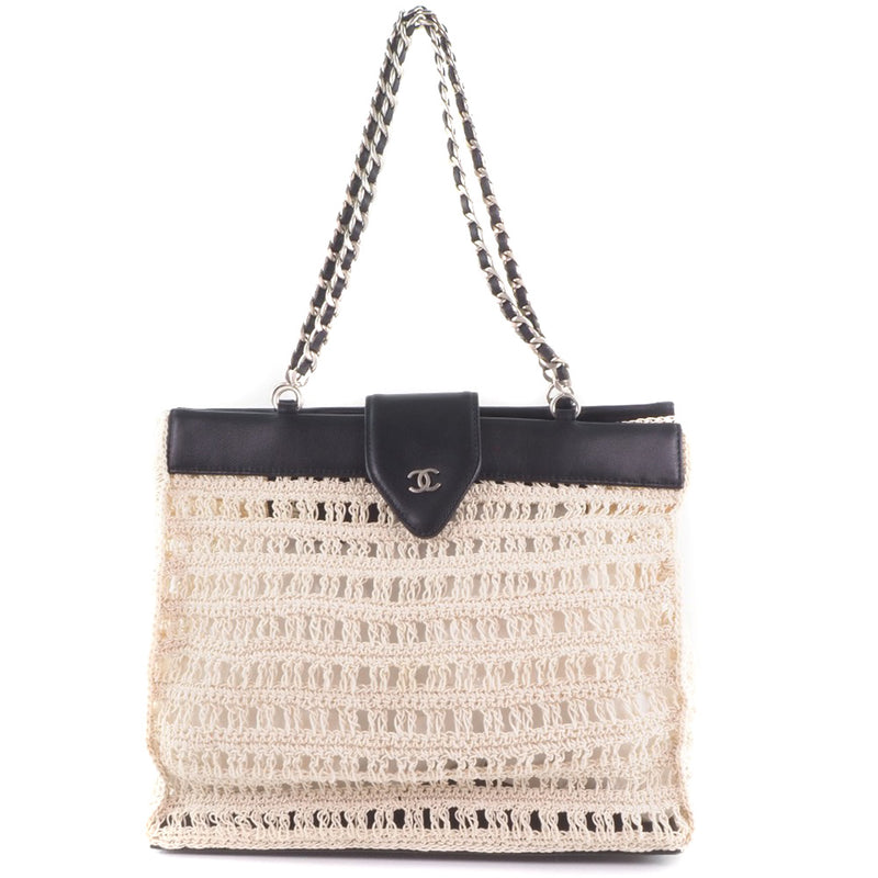 [Chanel] Chanel Braid Leather Beige Damas Bag A-Rank