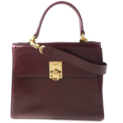 Gold Pfeil] Gold file 2way shoulder leather tea Ladies handbag