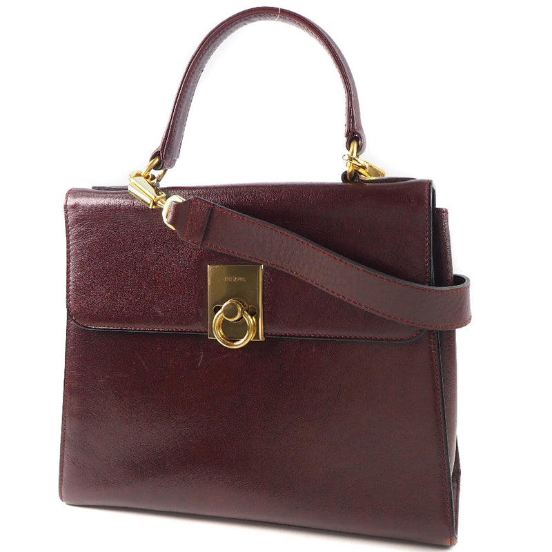 Gold Pfeil] Gold file 2way shoulder leather tea Ladies handbag