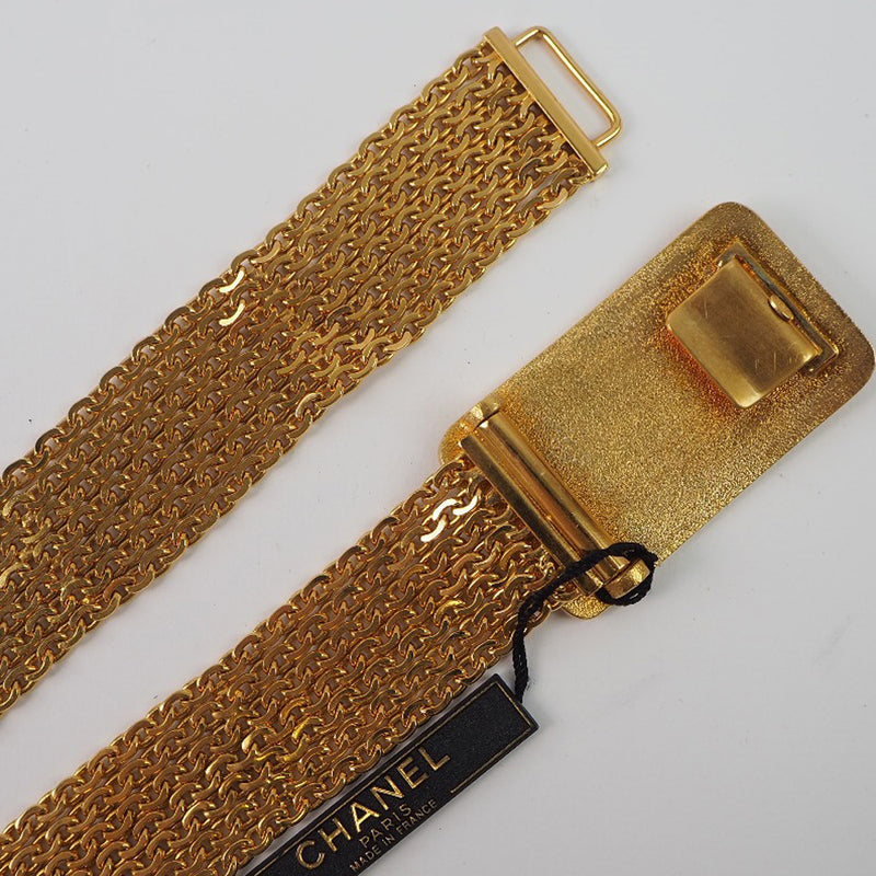 [Chanel] Chanel 
 Cinturón de cadena 
 LOGO PLACA A07689 GOLDA GOLDO ORO 96A Cadena grabada Damas A Rank