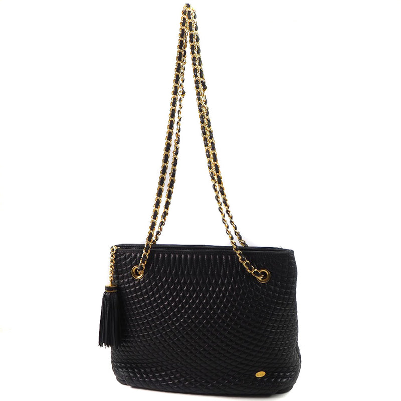 [Bally] Bally Chain House House Leather Black Ladies Shoulder Bags