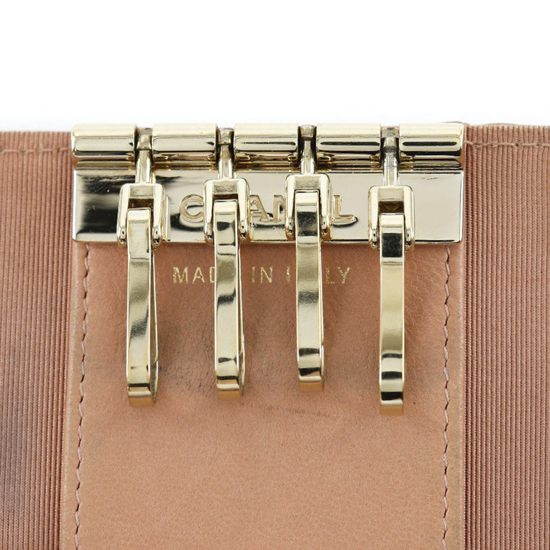 [CHANEL] Chanel Matrasse Key Case Coco Mark A84400 Ram Skin Pink Snap Button MATRASSE Ladies B-Rank