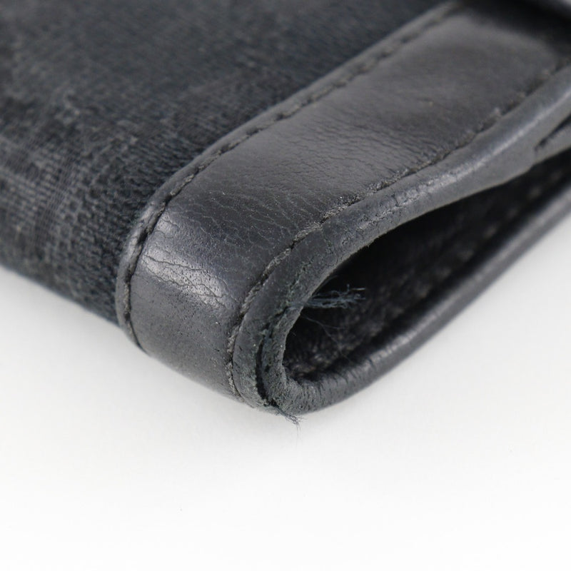 [GUCCI] Gucci Bi-fold wallet 145747 GG Canvas Black Snap button Ladies B-Rank