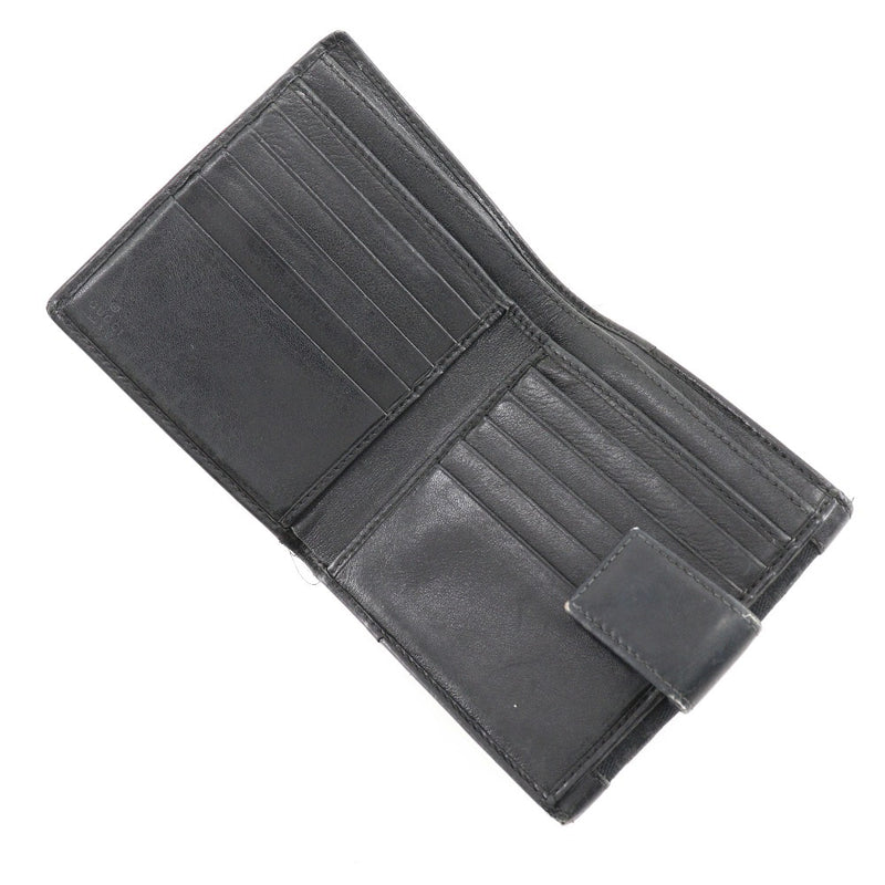 [Gucci] Gucci Bi-Fold Wallet 145747 GG Canvas Black Snap Button Ladies B-Rank