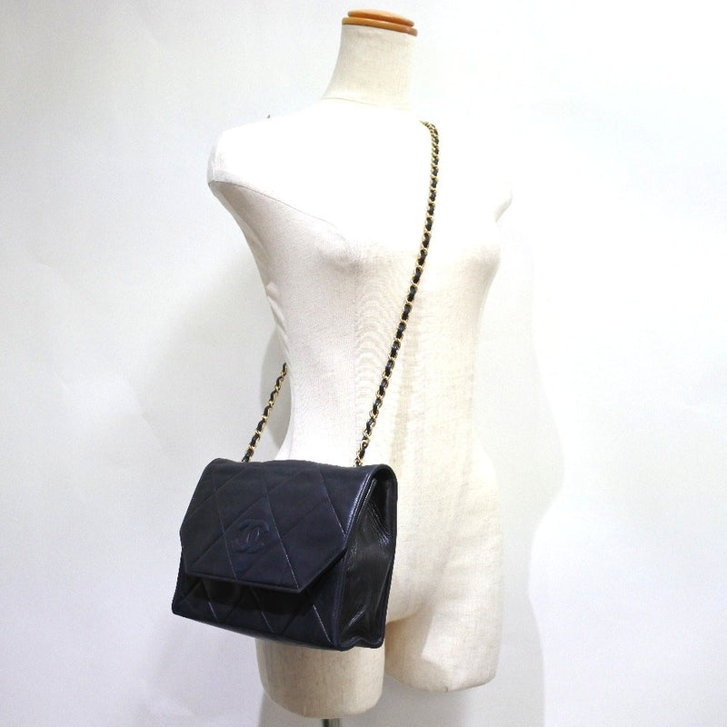 [CHANEL] Chanel Chain Shoulder Matrasse Coco Mark Skin Black Ladies Shoulder Bag