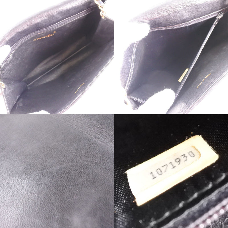 [CHANEL] Chanel Chain Shoulder Matrasse Coco Mark Skin Black Ladies Shoulder Bag