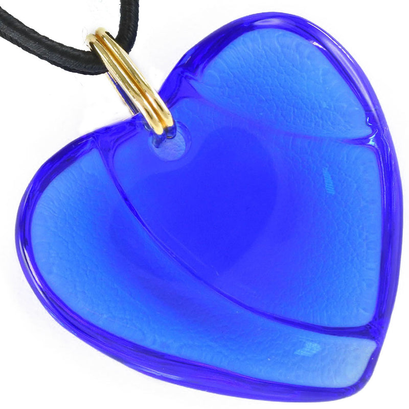 [Baccarat] Baccarat心脏晶体蓝色/黑色女士项链
