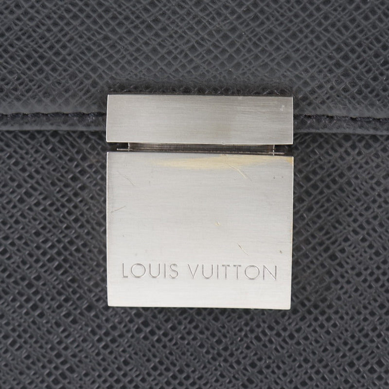 [Louis Vuitton] Louis Vuitton Celviet Kazan M30802 Taiga Aldoise Black MB0054 Bolsa de negocios de hombres grabado