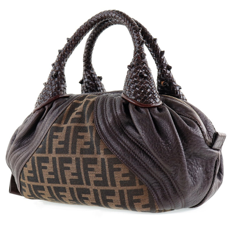 [FENDI] Fendi Mini Spy Bag Zukka 8BL078 Canvas x Leather tea Ladies Handbag