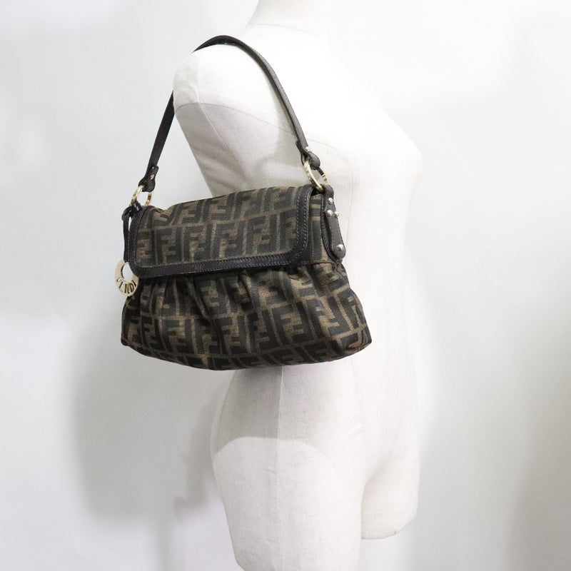 [FENDI] Fendi One Shoulder Bag Zucca 8BR445 Canvas tea Ladies shoulder bag