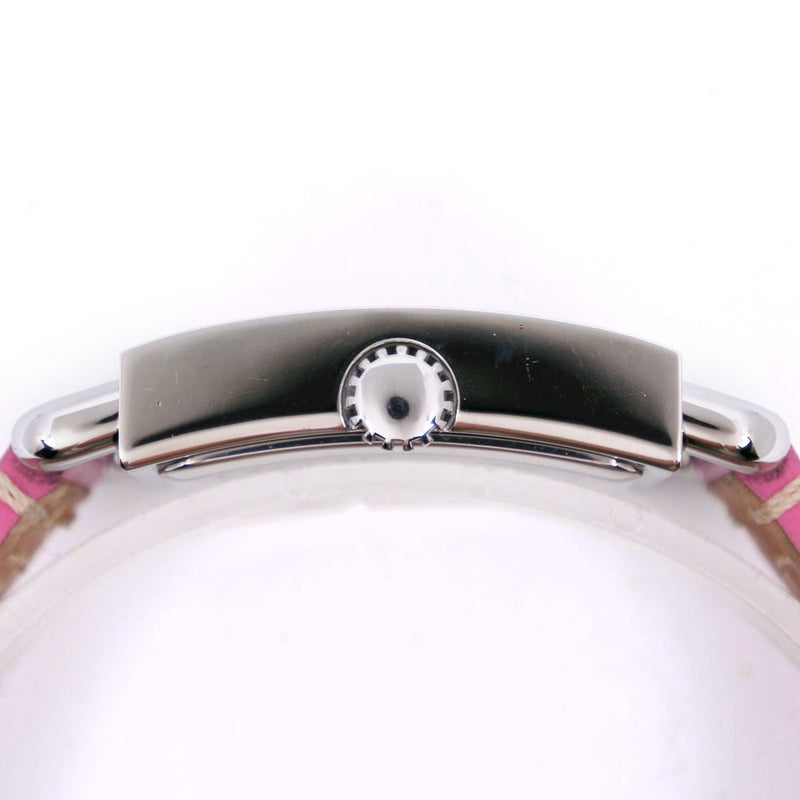 [Coach] Coach watch 0221 Stainless steel x leather pink quartz analog display Silver Dial Ladies