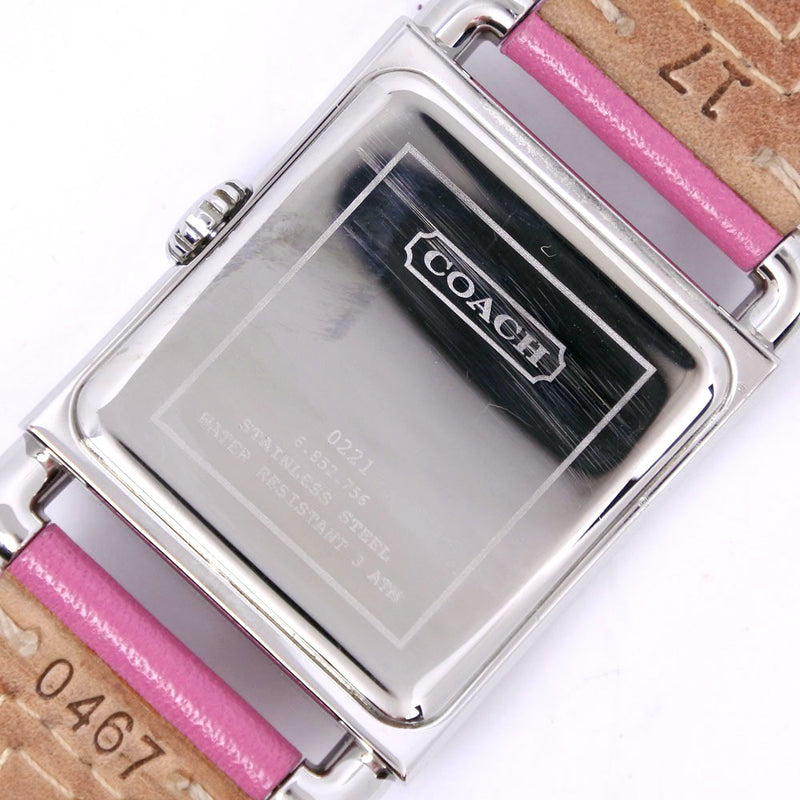 [Entrenador] Girora Reloj 0221 acero inoxidable x cuero rosa cuarzo exhibición analógica damas damas