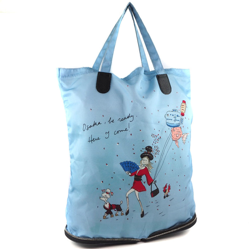 [Delvaux] Delvaux Shopping Bag Folding Eco Bag Leather x Nylon Black Ladies Tote Bag