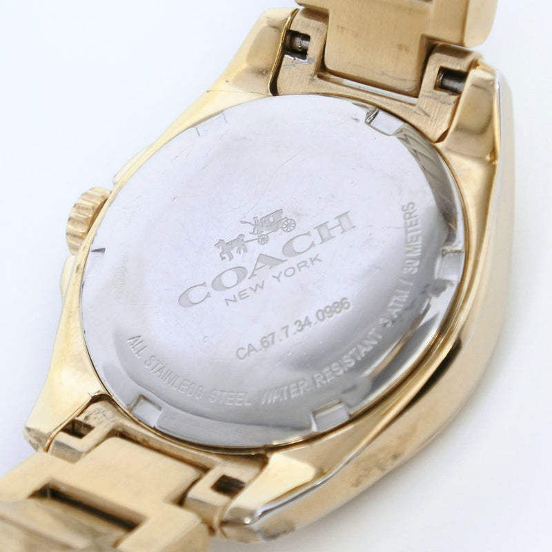 【COACH】コーチ
 シグネチャー CA.67.7.34.0986 ステンレススチール ゴールド クオーツ アナログ表示 レディース 白文字盤 腕時計