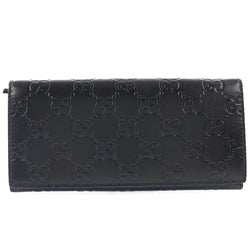 [GUCCI] Gucci GG Shima Leather Black Unisex Long Wallet A Rank