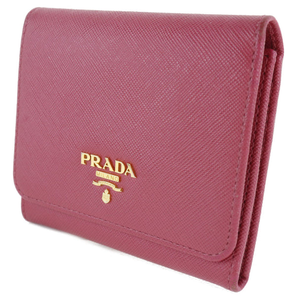 【PRADA】プラダ
 サフィアーノ ピンク レディース 三つ折り財布