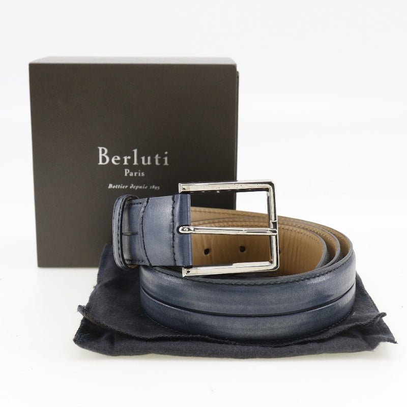 [Berluti] Berlutti Leather Blue Men's Belt
