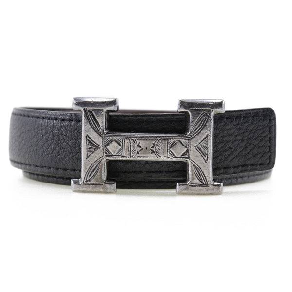 [HERMES] Hermes H Belt too Leg Belt Leather x Metal □ I engraved H-Belt Touareg Unisex A-Rank